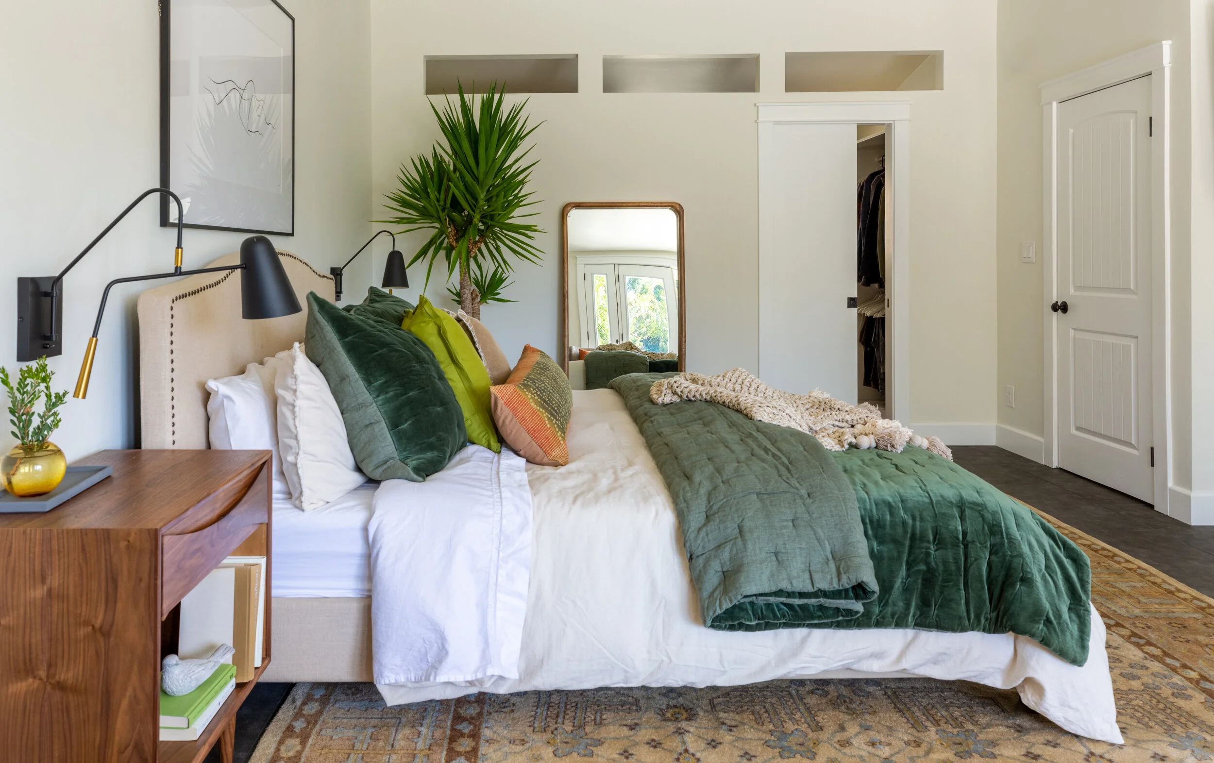 Estates Way Master Suite bedroom suite vignette in San Diego, California by Madelene Ross Design Studio