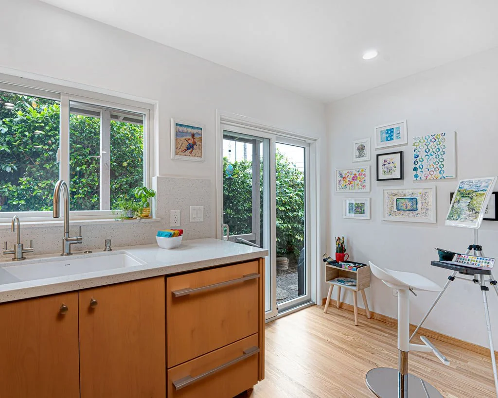 Vintage 1950's La Jolla Shores Beach Bungalow interior in La Jolla, California by Madelene Ross Design Studio