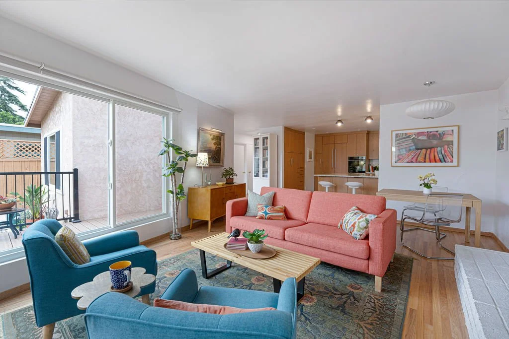 Vintage 1950's La Jolla Shores Beach Bungalow interior in La Jolla, California by Madelene Ross Design Studio