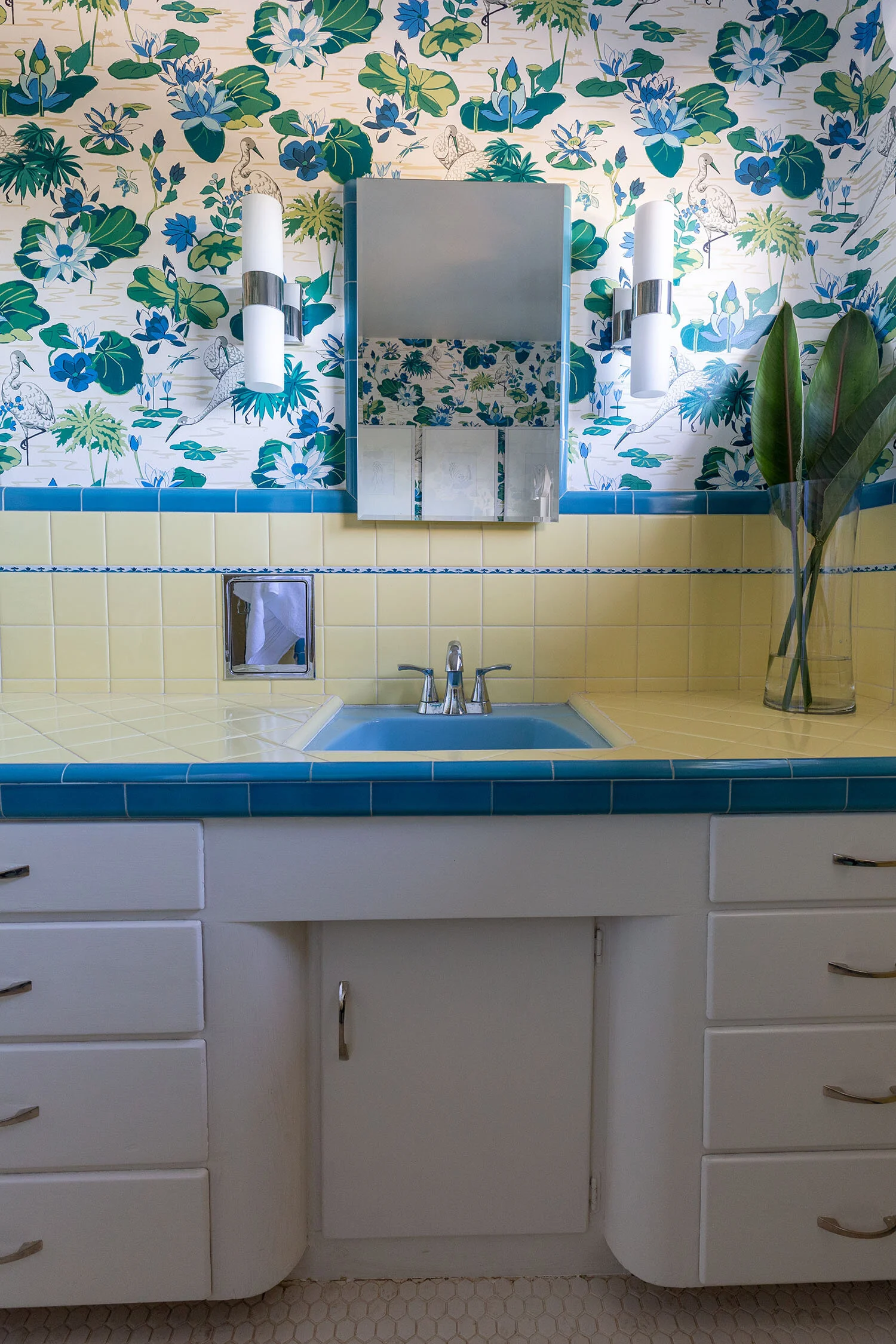 La Mesa Mid-Century bathroom vignette in La Mesa, California by Madelene Ross Design Studio