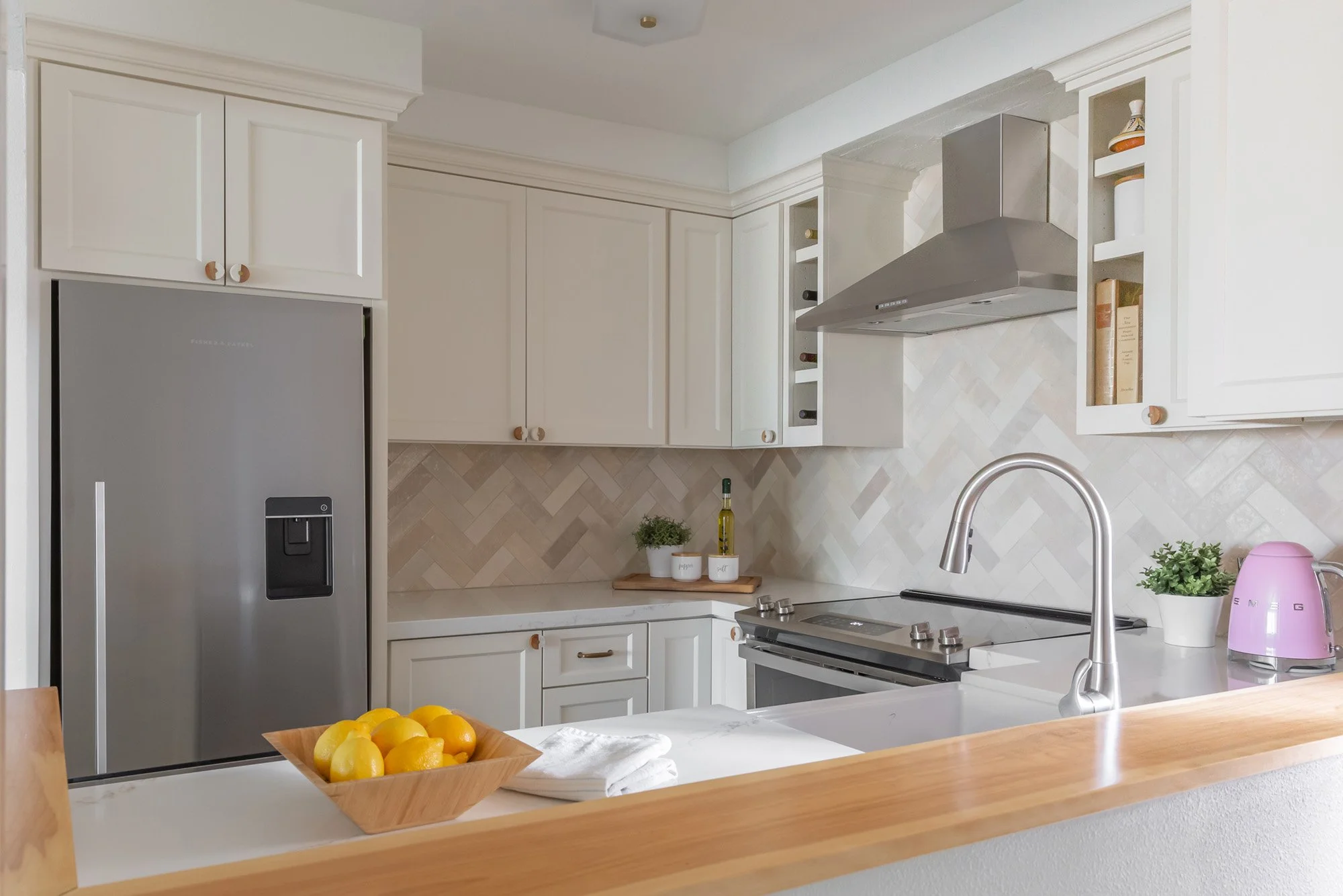 Mentone 305 kitchen view in Coronado, California by Madelene Ross Design Studio
