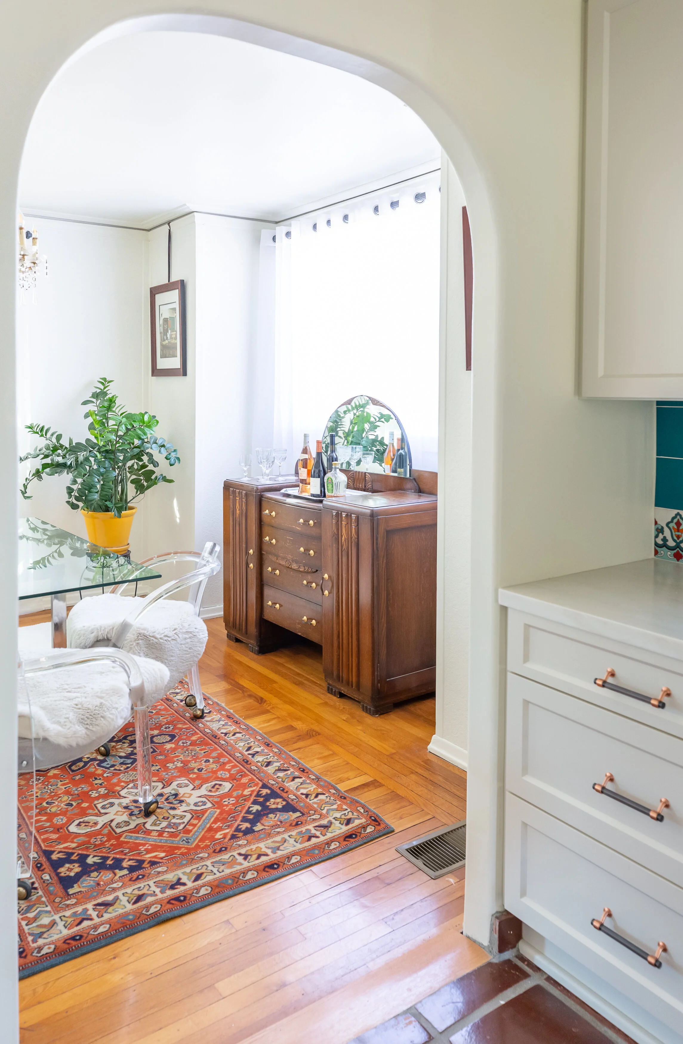 Mission Revival Kitchen kitchen view in San Diego, California by Madelene Ross Design Studio
