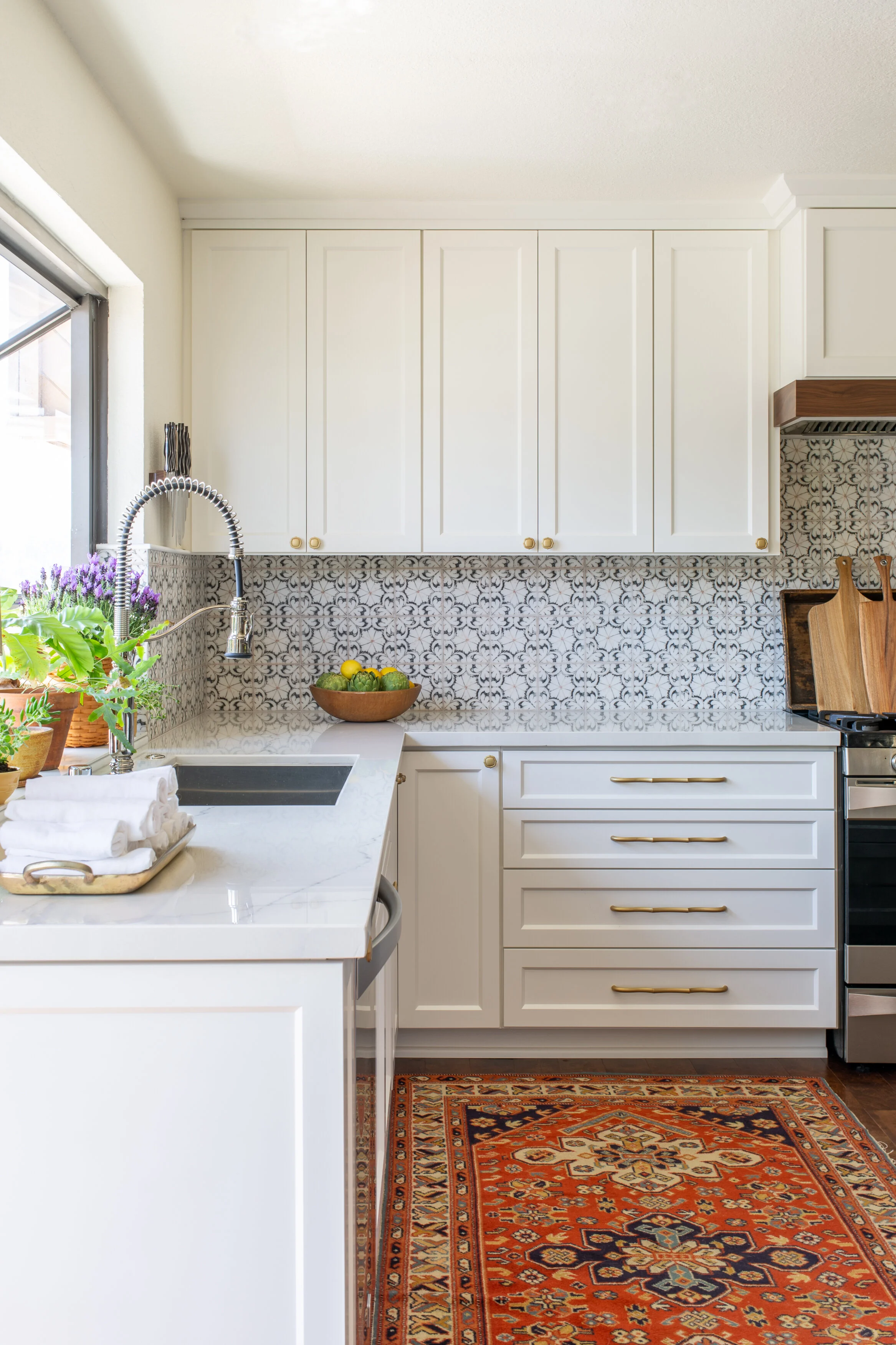 Oceanside Townhouse kitchen view in Oceanside, California by Madelene Ross Design Studio