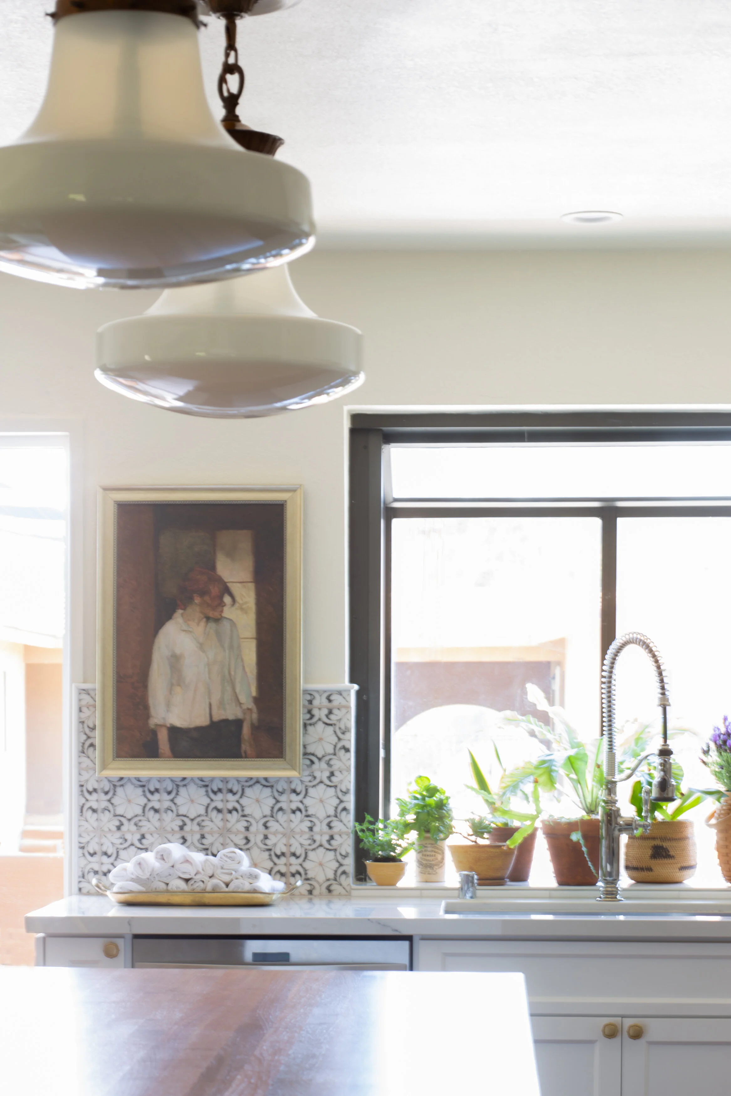 Oceanside Townhouse kitchen view in Oceanside, California by Madelene Ross Design Studio