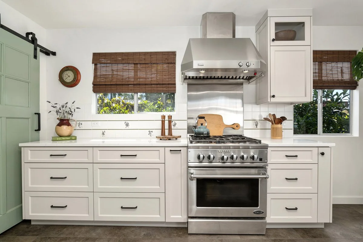 Waverly kitchen view in La Jolla, California by Madelene Ross Design Studio
