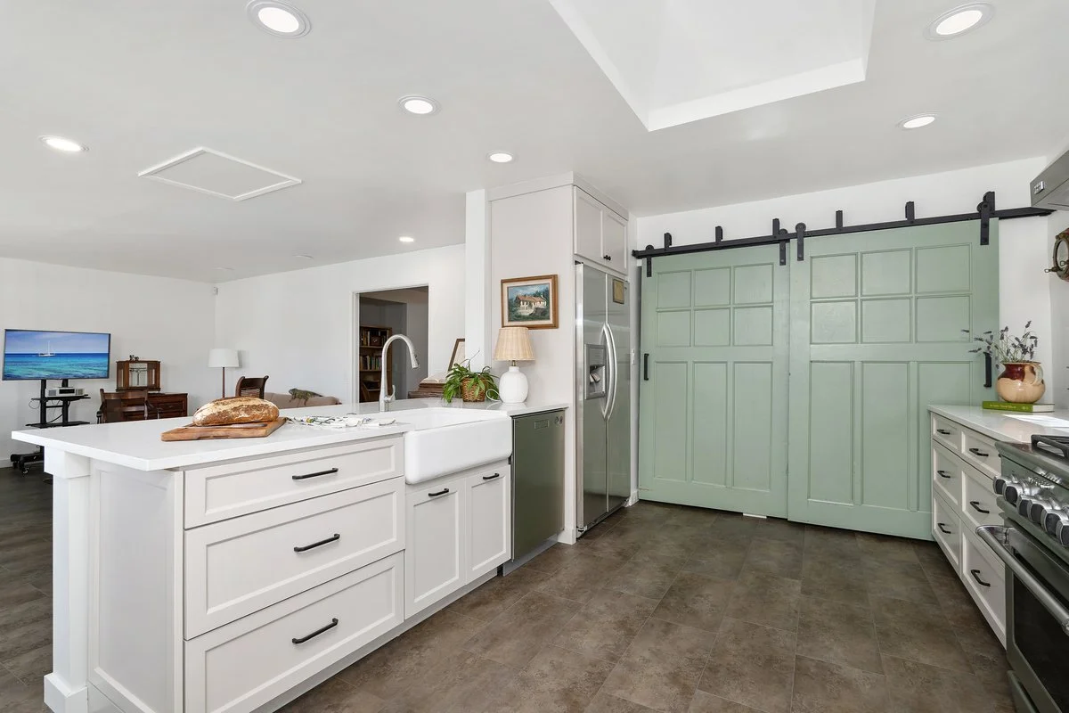 Waverly kitchen view in La Jolla, California by Madelene Ross Design Studio